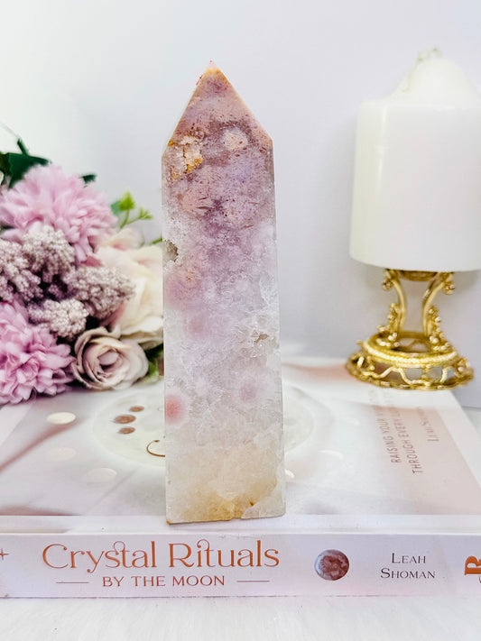 Absolutely Beautiful Tall 15cm Chunky Pink Amethyst Druzy Tower From Brazil