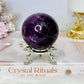 Large High Grade Purple Fluorite Sphere with Rainbows 336g