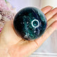 Incredibly Stunning Large 598gram Rainbow Fluorite Sphere On Stand with Amazing Rainbows