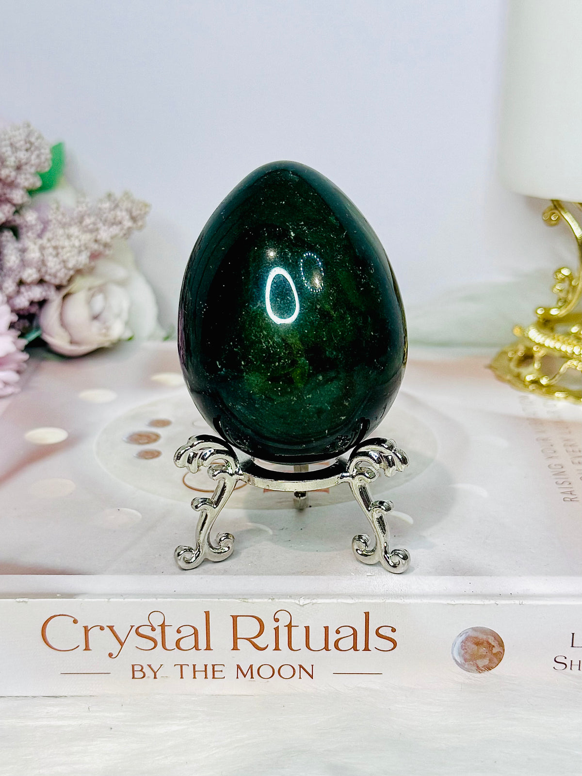 Large Bloodstone Egg on Stand 229g