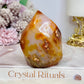 Carnelian Carved Druzy Flame 8cm