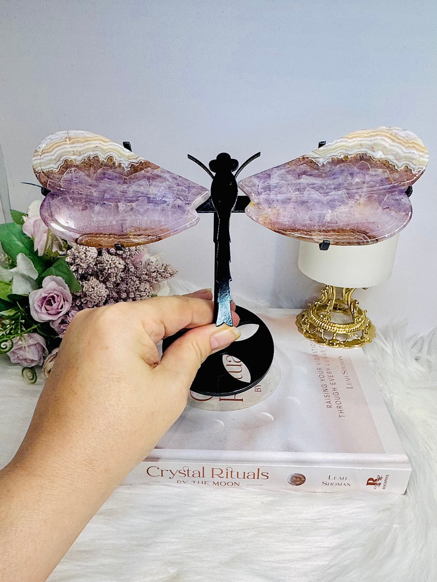Crazy Lace Amethyst Dragonfly 14cm