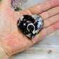 Black Flower Agate Heart