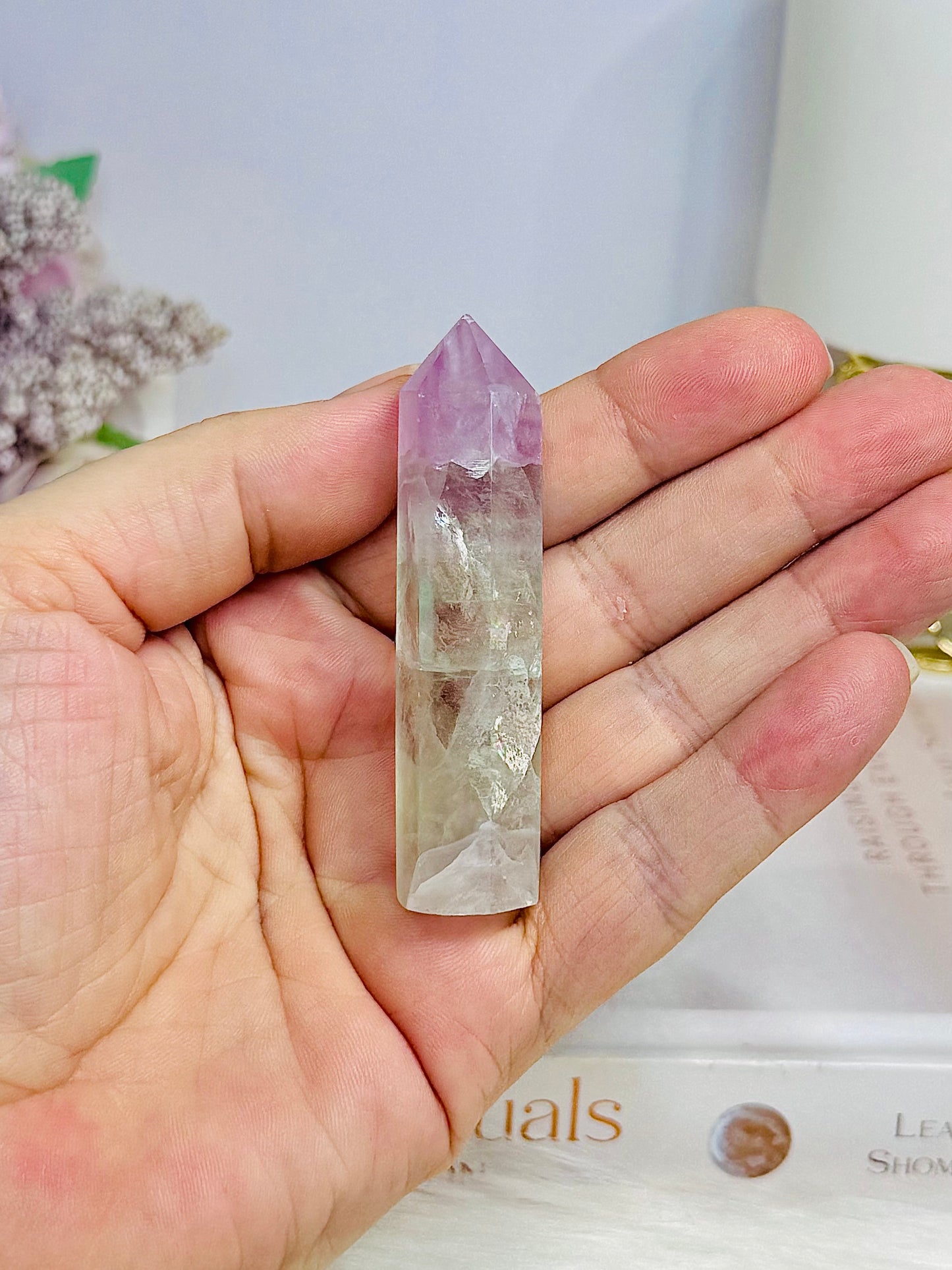 High Grade Watermelon Fluorite Tower 7cm Full of Rainbows