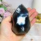 Orca Agate Carved Flame 10cm 375g