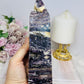 Large Purple Fluorite X Sphalerite Druzy Tower 19cm 768g
