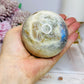 Large Moonstone Sphere with Blue Flash on Stand 520g