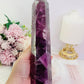 Fabulous Tall 23.5cm 968gram Purple Fluorite Tower with Rainbows