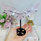 Rose Quartz Heart & Wings On Stand H 17cm x L 19cm