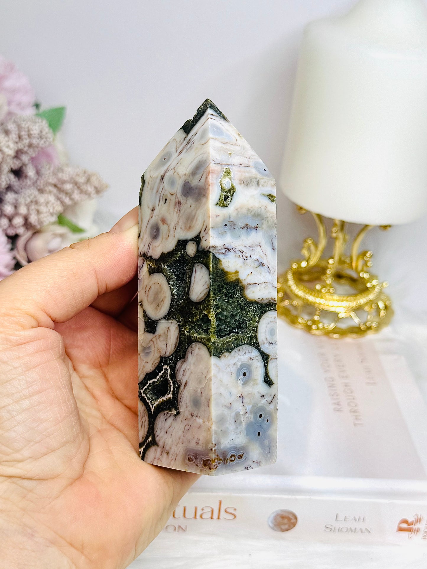Rare Eighth Vein Jasper Druzy Chunky Tower 11cm 231g