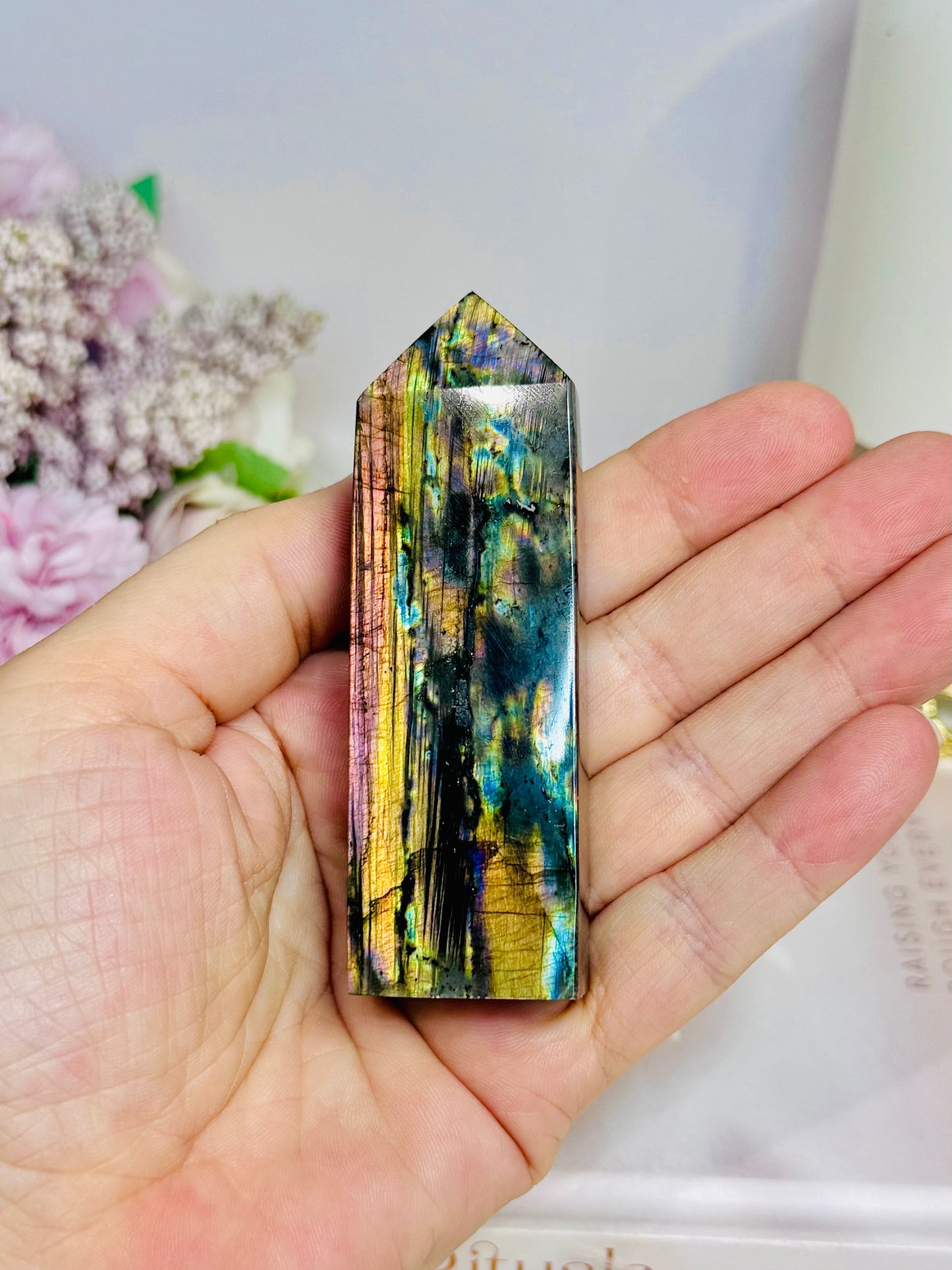 High Grade Labradorite Tower Full of Flash 8.5cm