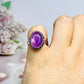 Purple Fluorite Sterling Silver Ring Size 6