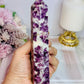 Fabulous Large 15cm Sparkling Purple Mica Tower