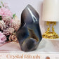 Beautiful Druzy Orca Agate Flame Carving 11cm