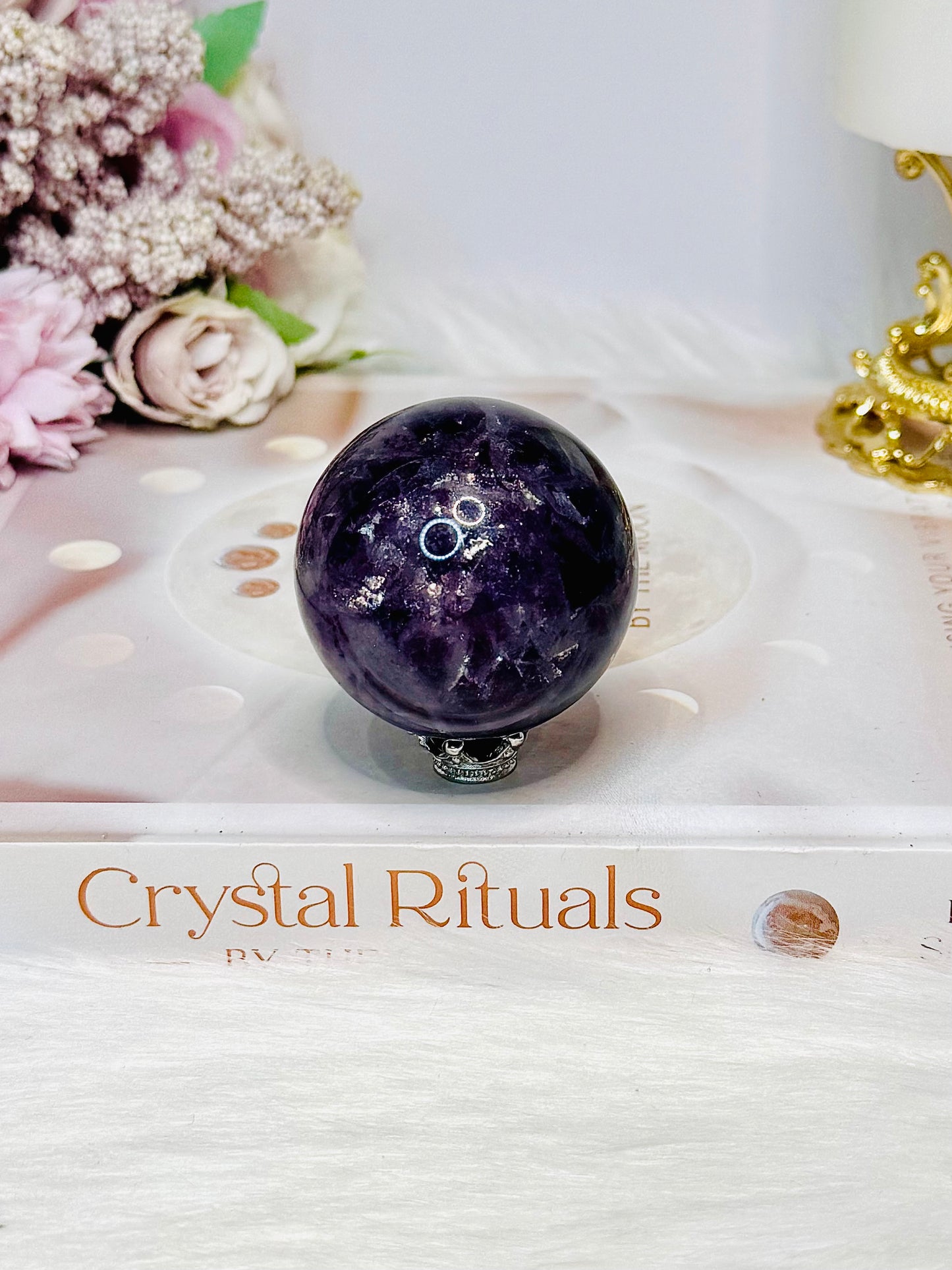 High Grade Purple Fluorite Sphere on Stand 163g