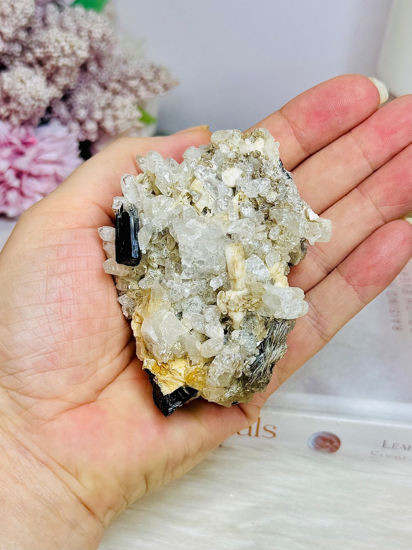 Natural Black Tourmaline in Quartz Specimen 172g