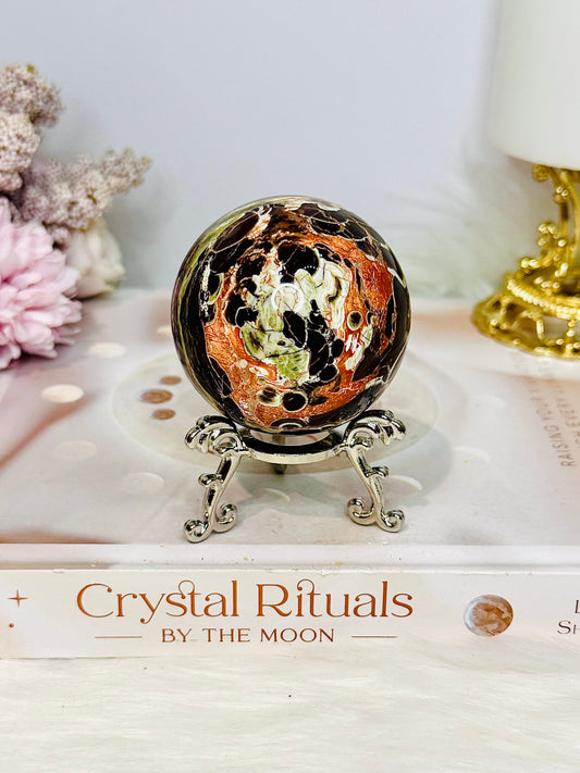 Money Agate Sphere on Stand 224g