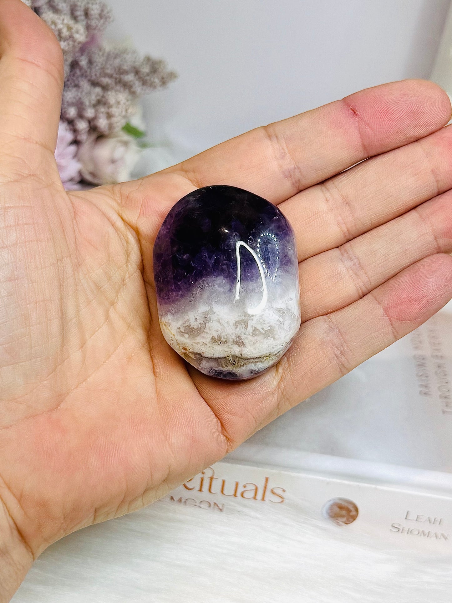 Chevron Amethyst Palm Stone
