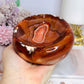 Large Carnelian Carved Bowl 11cm 731g