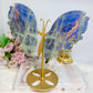 Large Labradorite Butterfly Wings With Purple Flash 21cm Tall