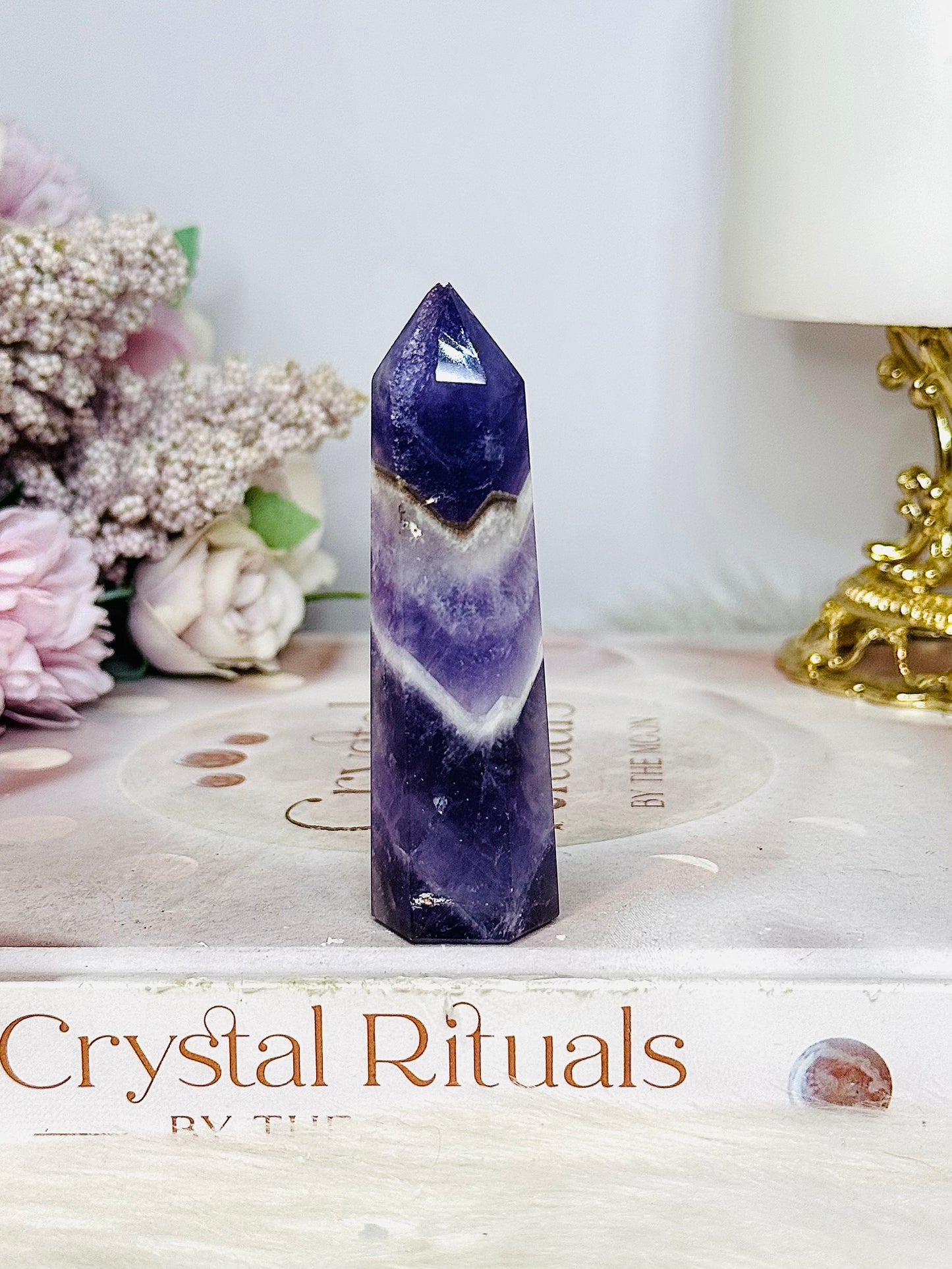 Chevron Amethyst Tower (Chip in tip) 7.5cm