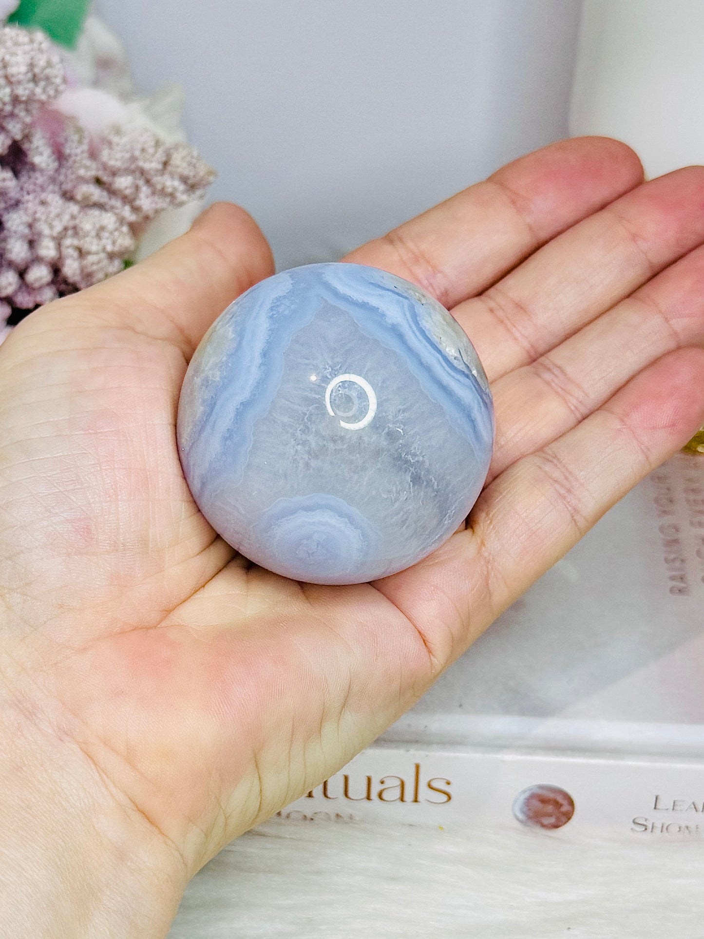 Druzy Blue Lace Agate Sphere On Stand 168g