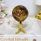 High Grade Garden Phantom Quartz | Lodolite Sphere on Stand 106g