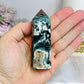 Moss Agate Druzy Tower 8.5cm