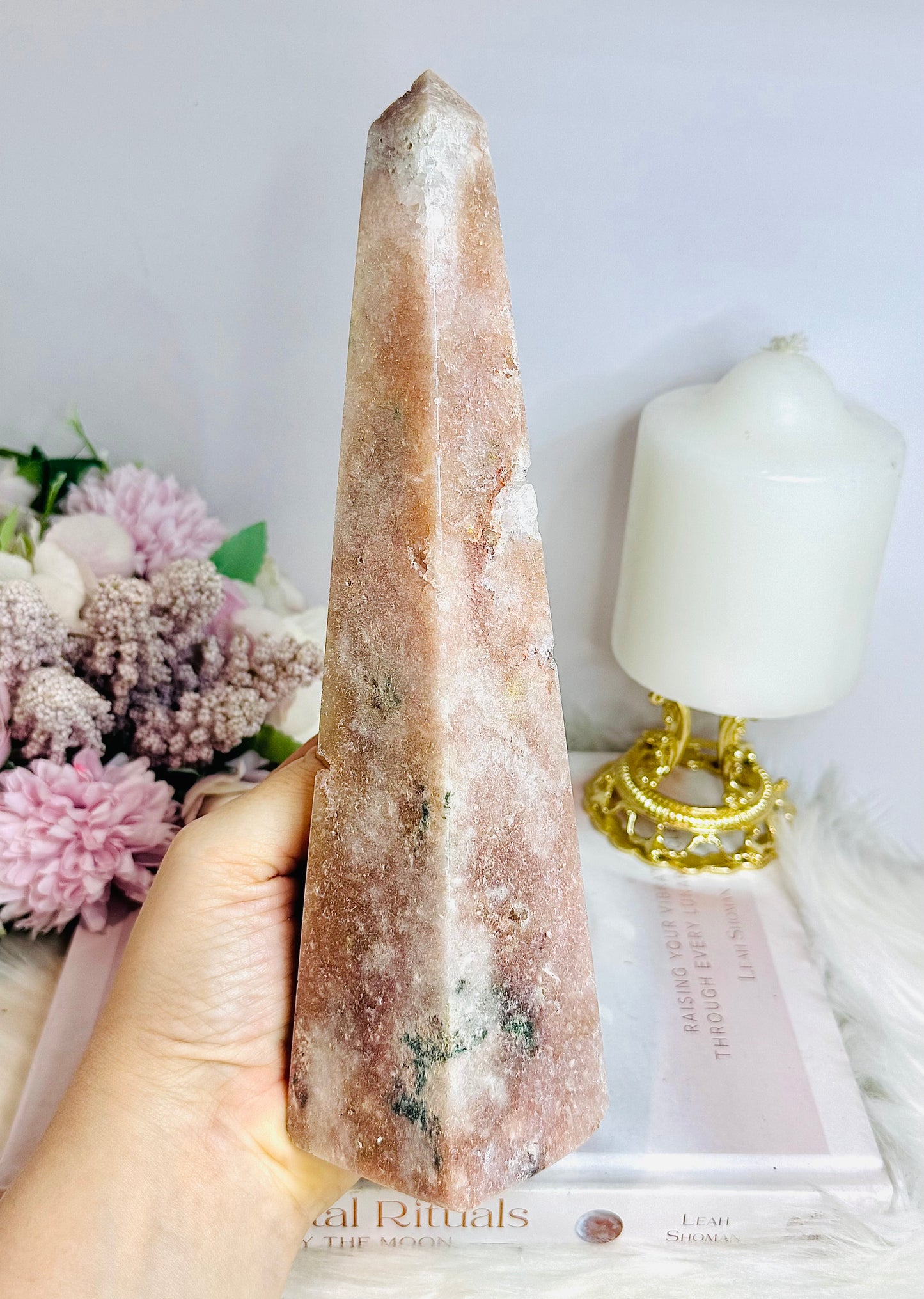 Large Druzy Pink Amethyst Obelisk | Tower 23cm