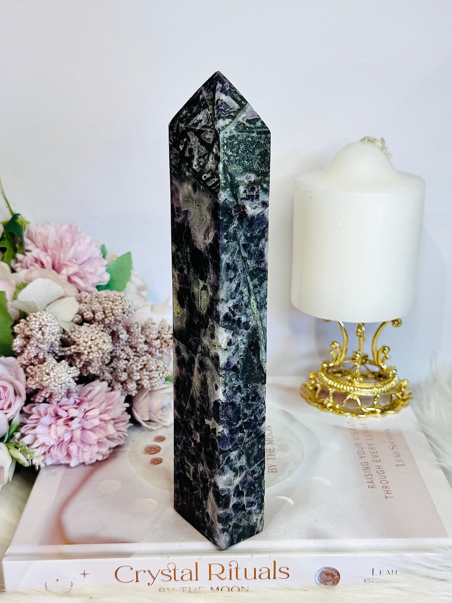 Large Sphalerite X Fluorite Tower 20cm
