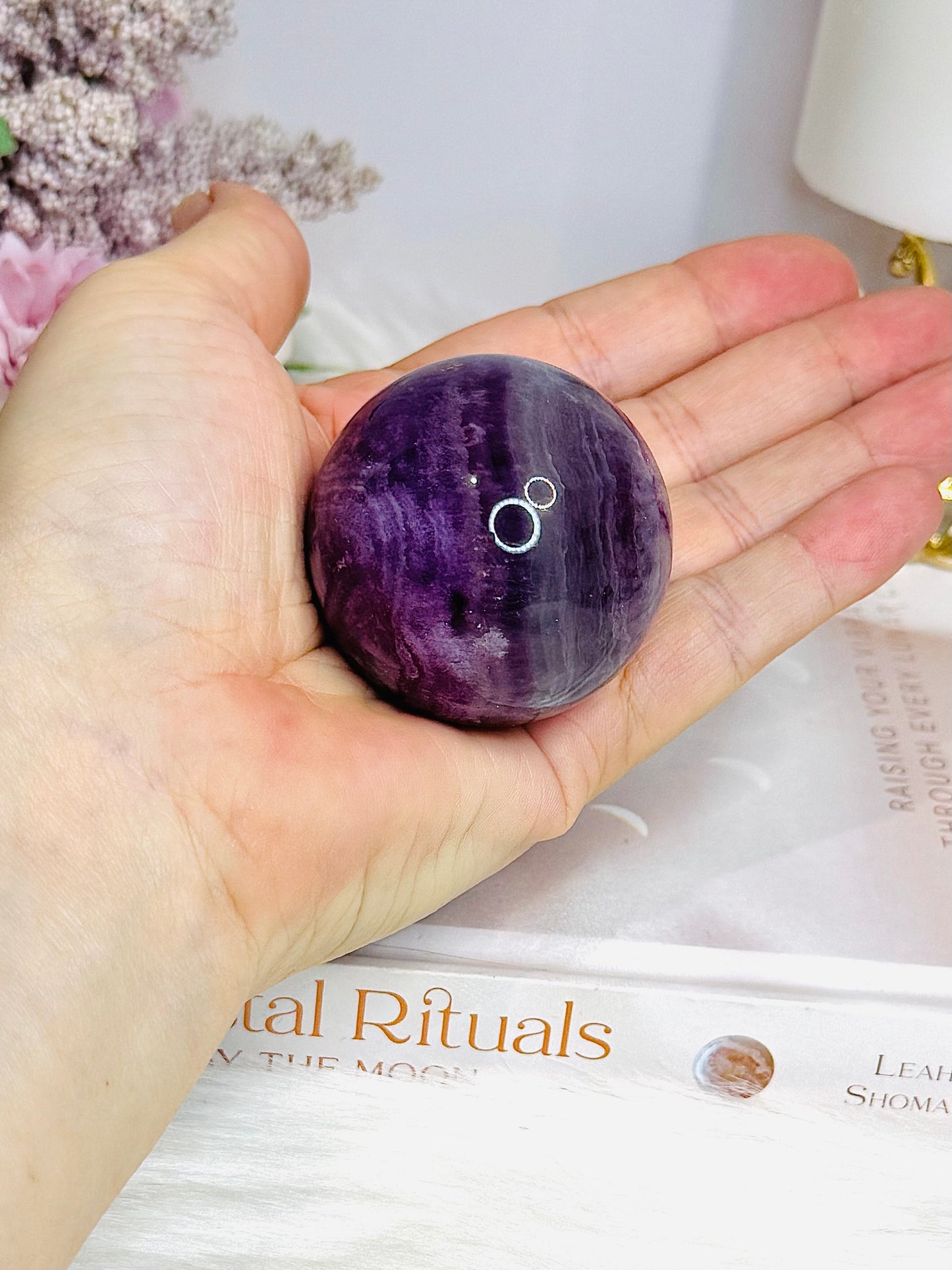 High Grade Purple Fluorite Sphere on Stand 171g