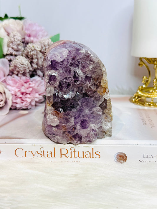 High Grade Pink Amethyst X Amethyst Cluster Freeform 9cm 568g