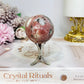 Peach Blossom Tourmaline Sphere On Stand 144g