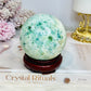 Large Phoenix Stone (Malachite, Chrysocolla, Turquoise) Sphere on Stand 545g