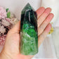 Incredibly Stunning High Grade Rainbow Fluorite Chunky Tower With Rainbows 13cm