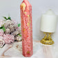 Rare Large Thulite Tower with Epidote Inclusions 20cm