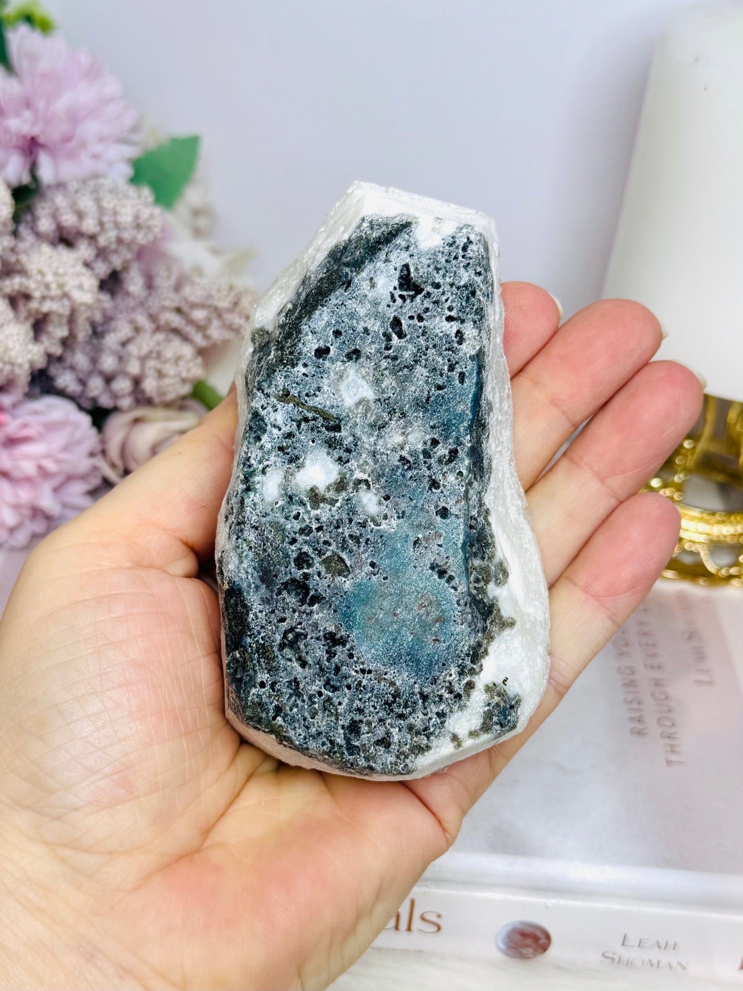 Natural White Apophyllite Freeform Specimen 10cm