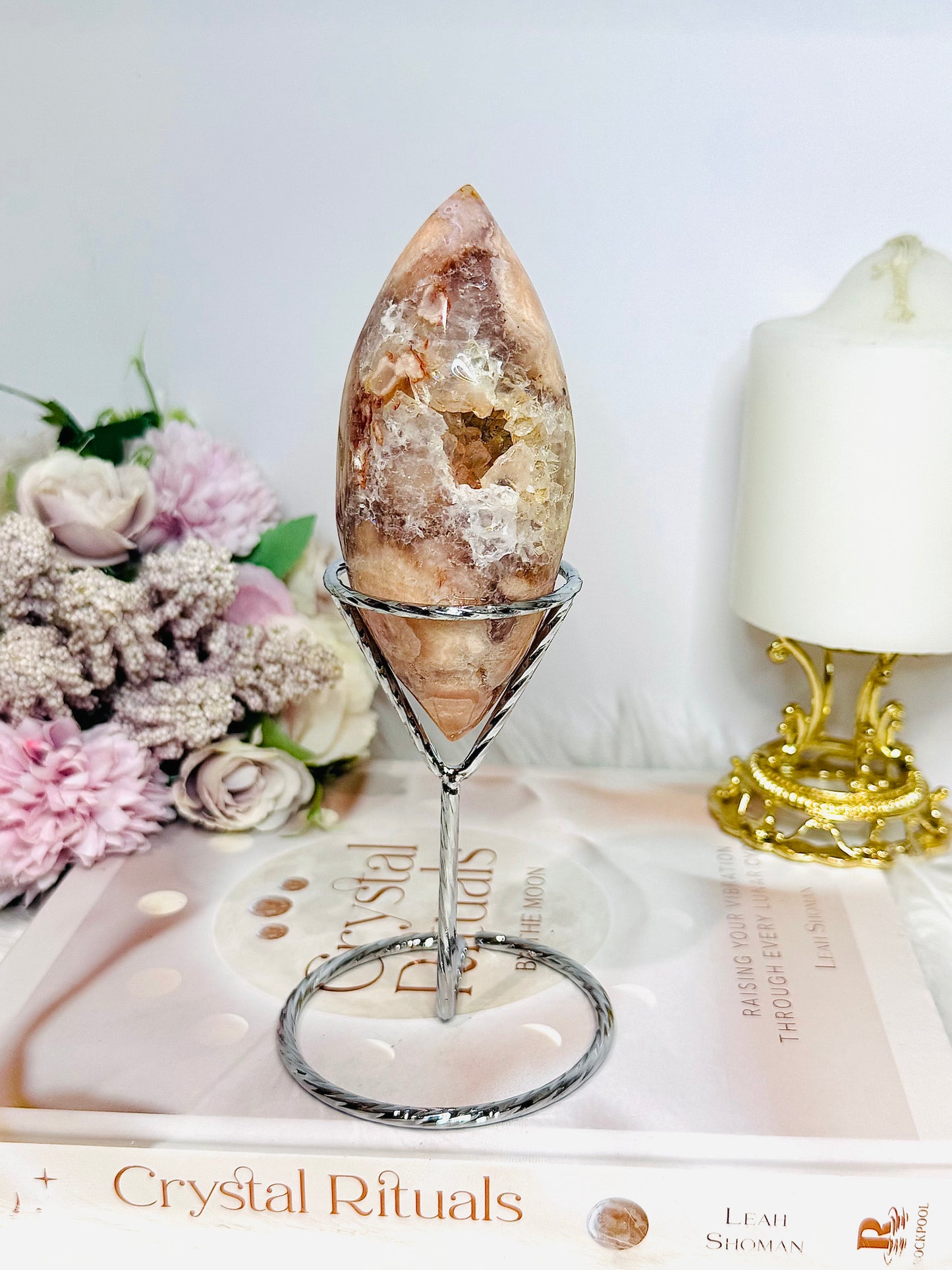High Grade Druzy Pink Amethyst Egg | Freeform on Stand 17cm 290g