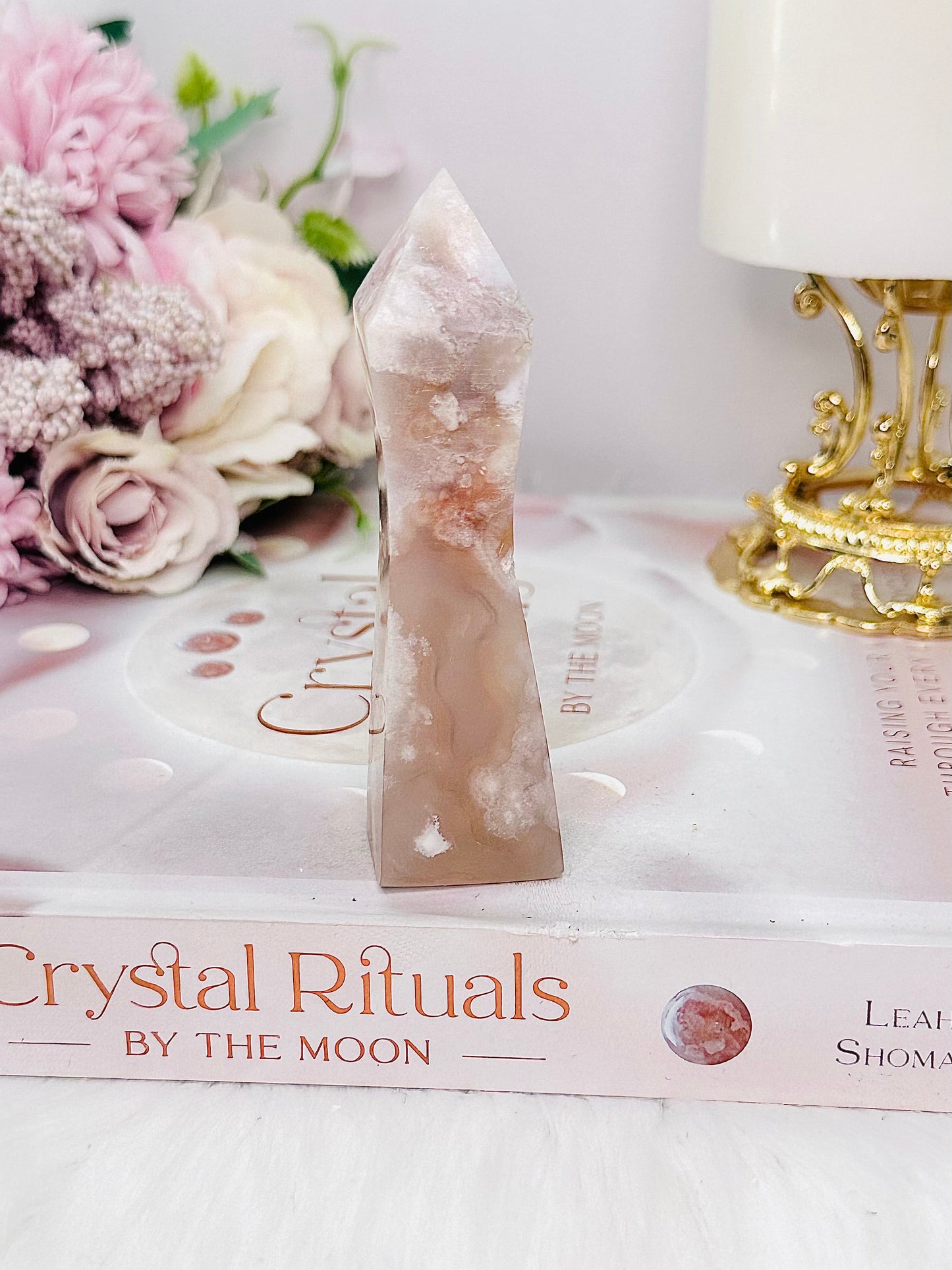 Uniquely Cut Flower Agate Tower From Madagascar 9cm