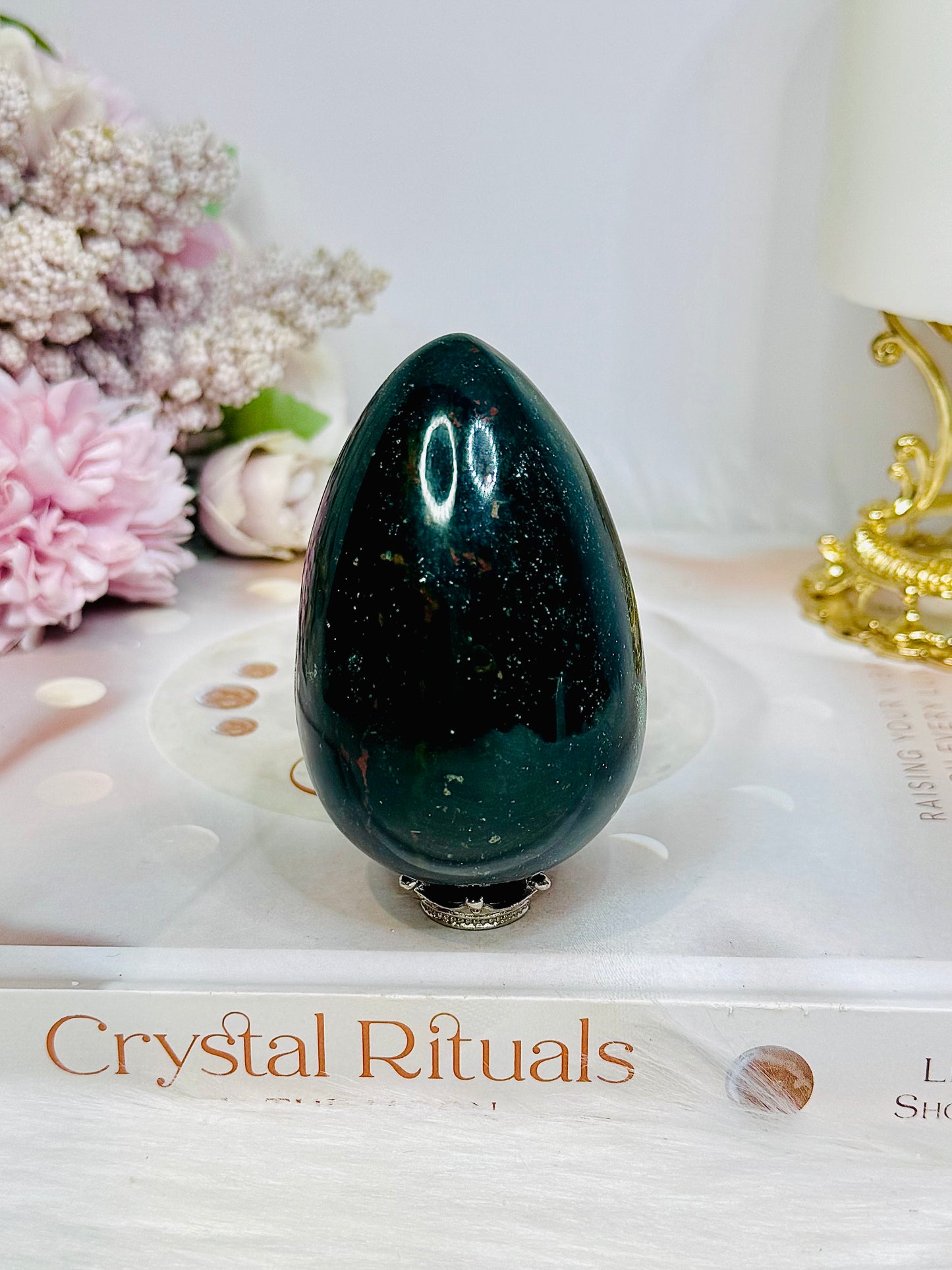 Large Bloodstone Egg on Stand 7.5cm