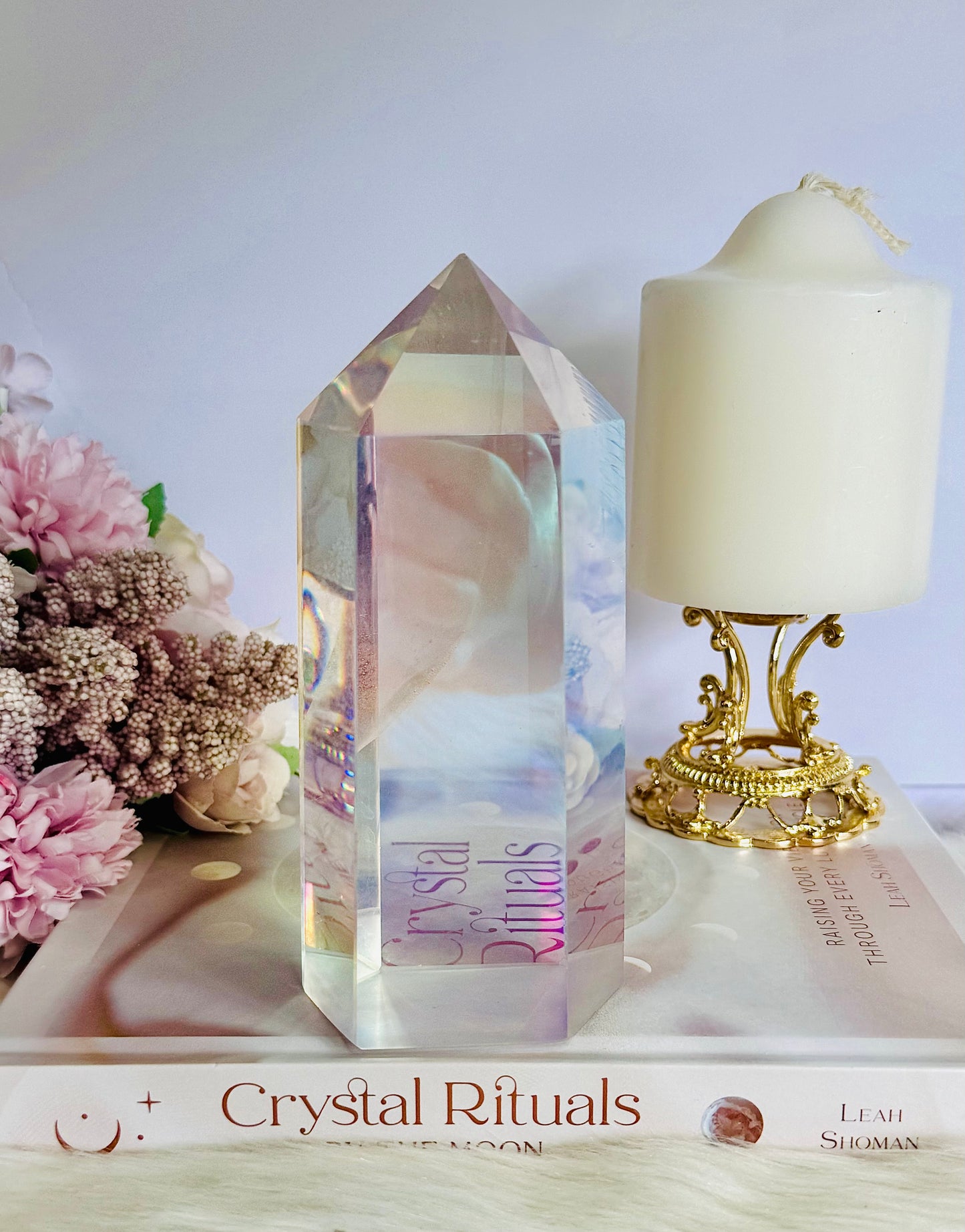 Chunky Angel Aura Glass Tower 15cm