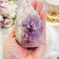 Classy & Fabulous Chunky 319gram Druzy Pink Amethyst Carved Flame | Freeform From Brazil