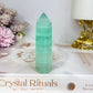 High Grade Green Watermelon Fluorite Tower 8cm