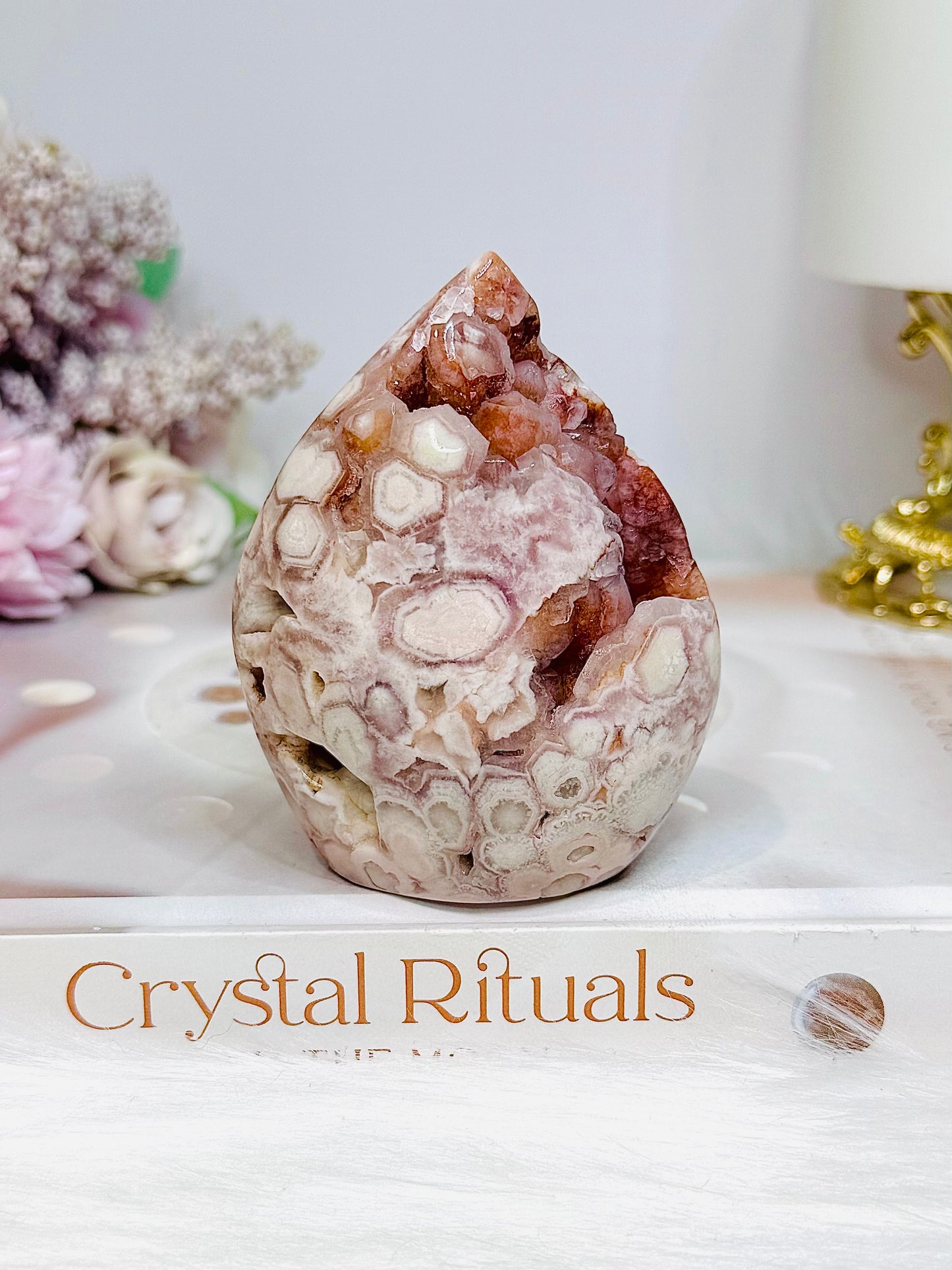 High Grade Druzy Flower Agate Freeform 8cm