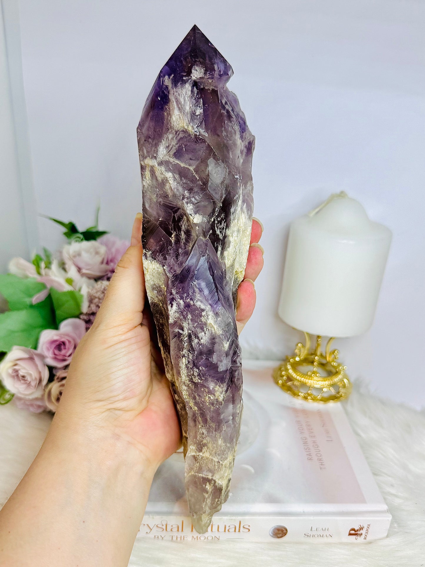 Large Natural Amethyst Dog Tooth 27cm