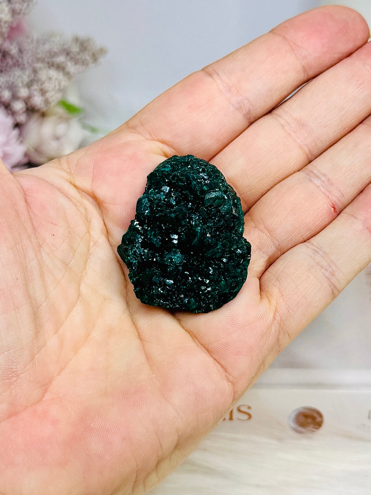 Rare Green Dioptase Specimen On Stand 4cm