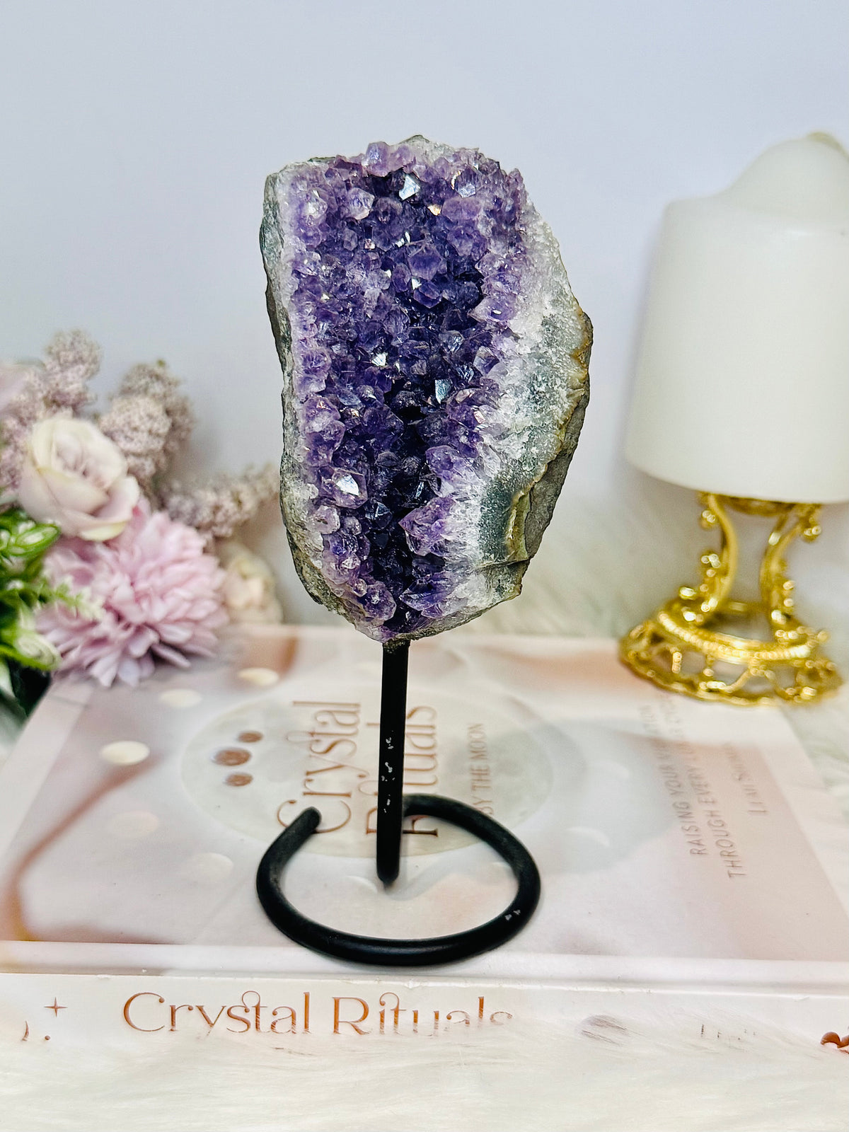 Amethyst Cluster On Stand (stand has slight scratches on stand) 16cm