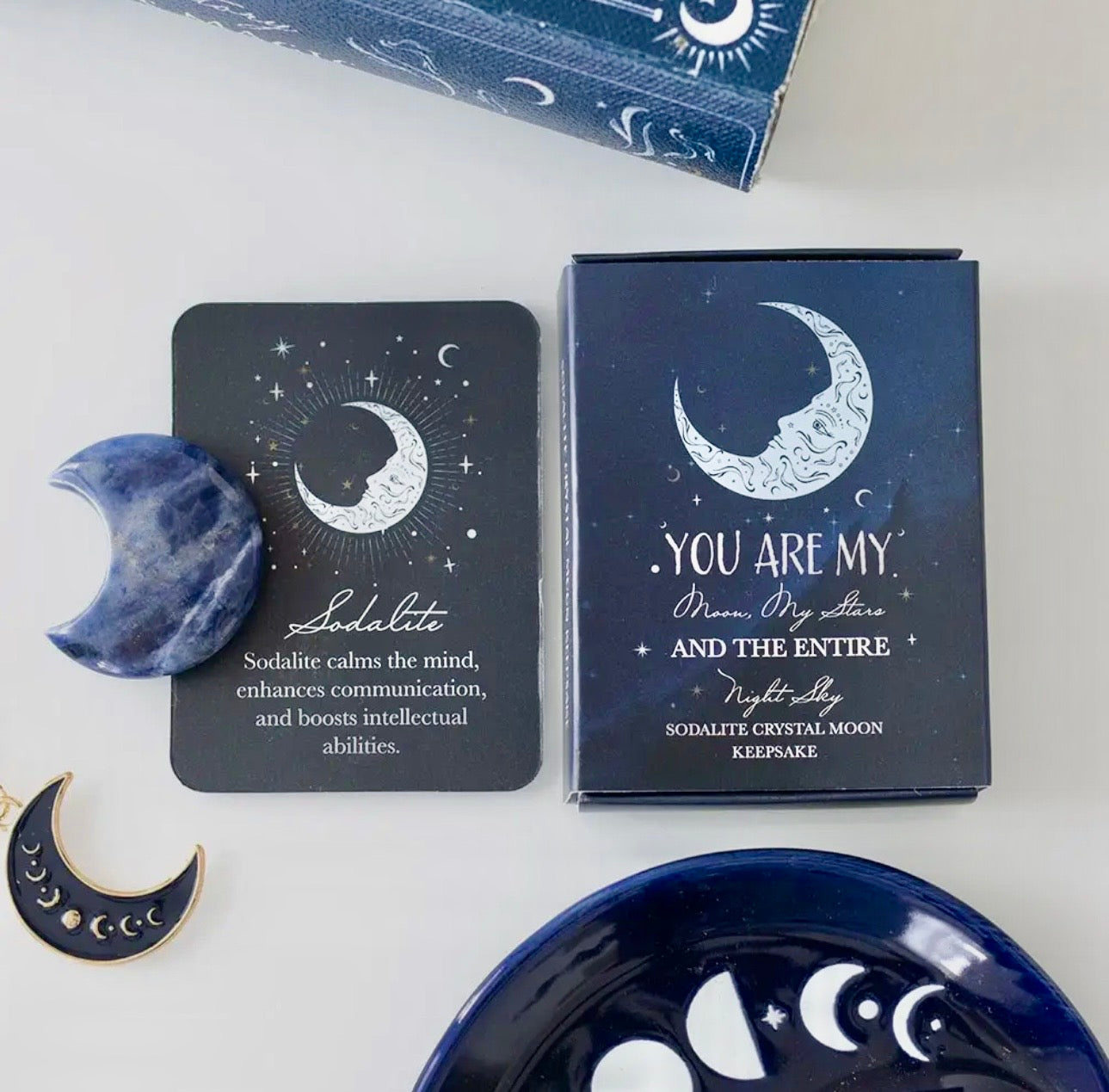 Sodalite Moon Boxed Crystal Gift