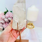 A Master Healer ~ Beautiful Large Chunky 20cm 607gram Clear Quartz Point On Rose Gold Stand From Brazil