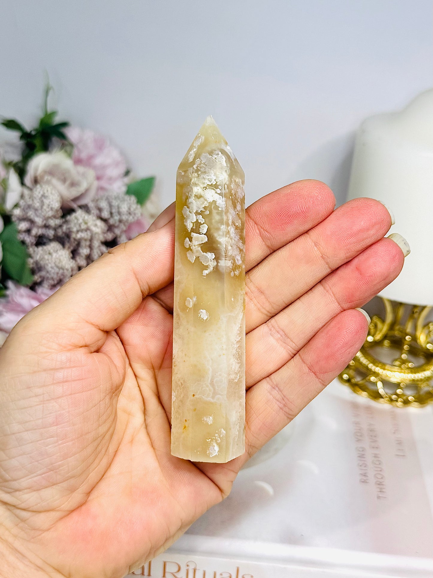 Flower Agate Tower 10.5cm